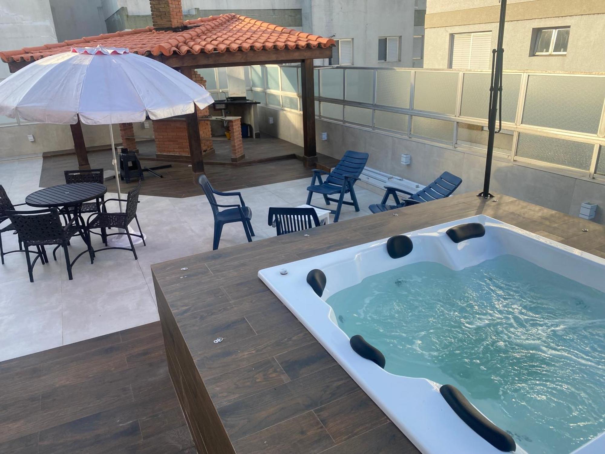 Cobertura Guaruja Apto Com Jacuzzi E Churrasqueira Kültér fotó